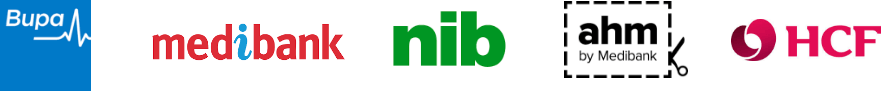 Health Fund Logos - Medibank, NIB, AHM, HCF