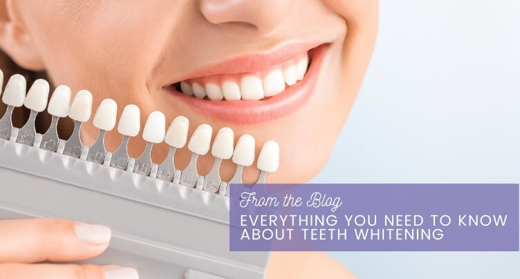 Shade guide showing different tooth shades
