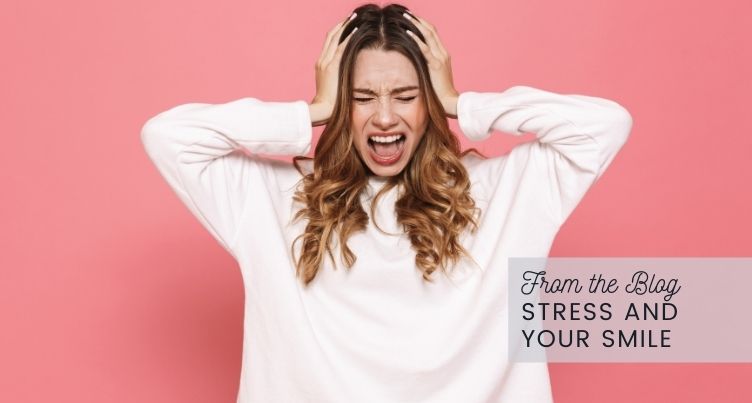 Woman showing signs of stress