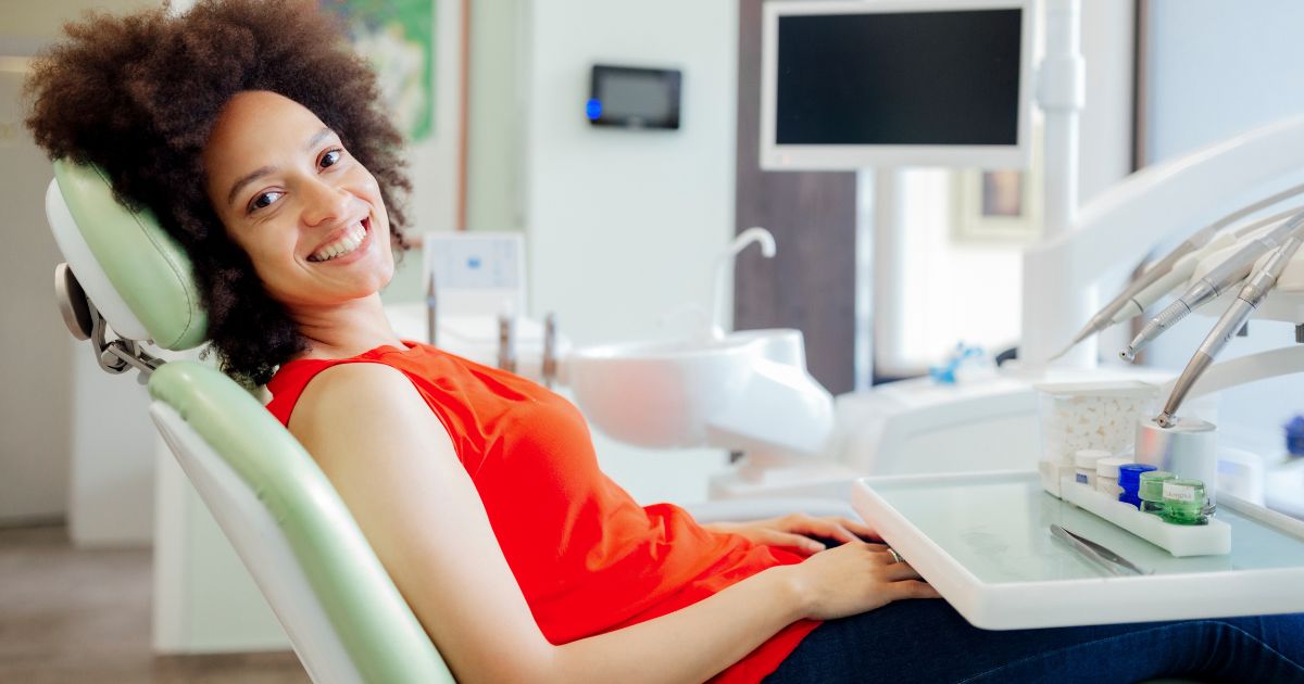 Patient at a routine dental check-up