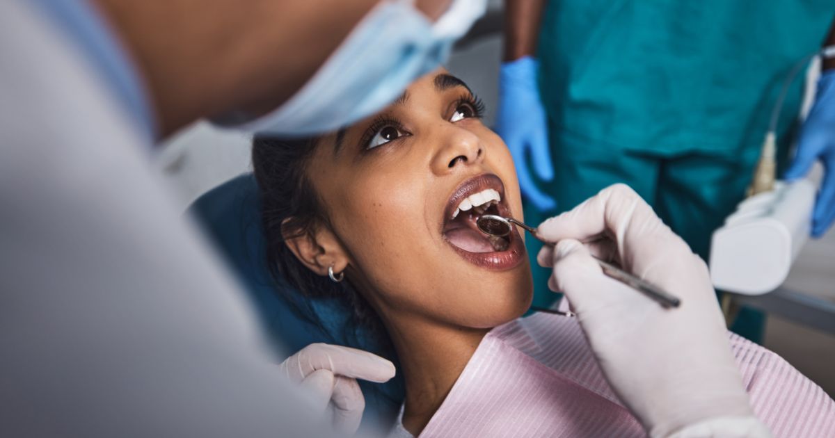 Patient relaxed in a dental chair during a check-up